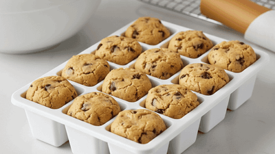 cookie dough in ice cube trays