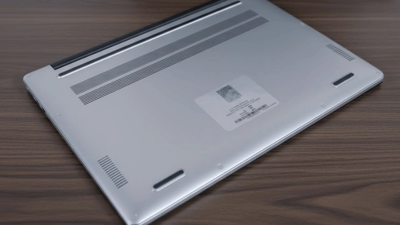 laptop with elongated rubber feet
