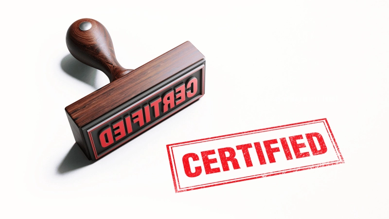 certified datasheets