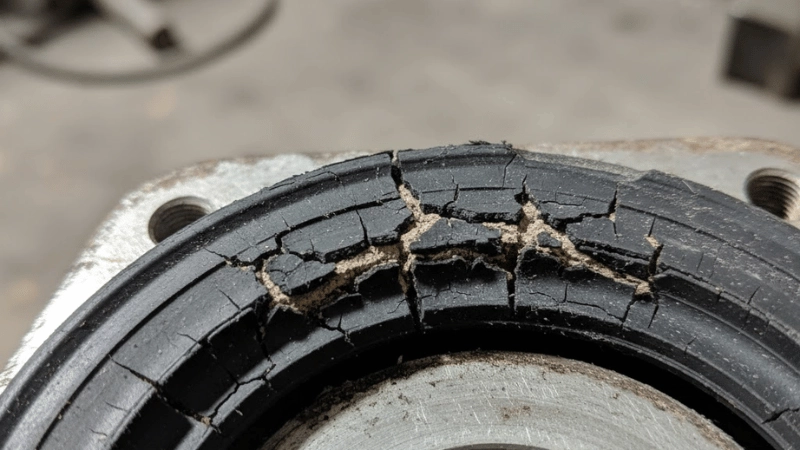 cracking rubber seal