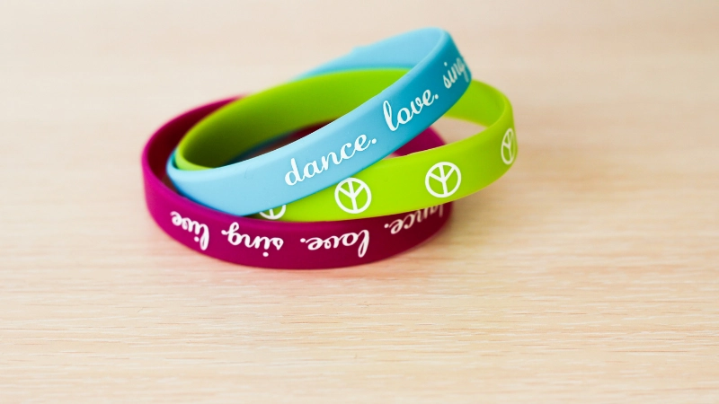 Silicone rubber bracelets