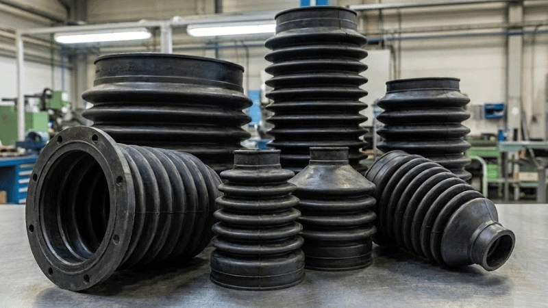 rubber bellows with thermal compensation