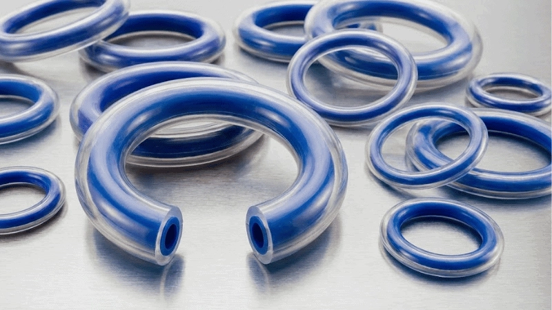blue FEP-encapsulated O-rings