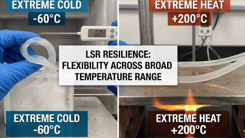 LSR can maintain resilience and flexibility over a broad temperature range.