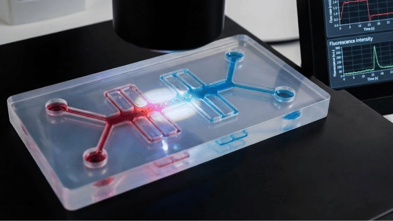 LSR in lab-on-a-chip device