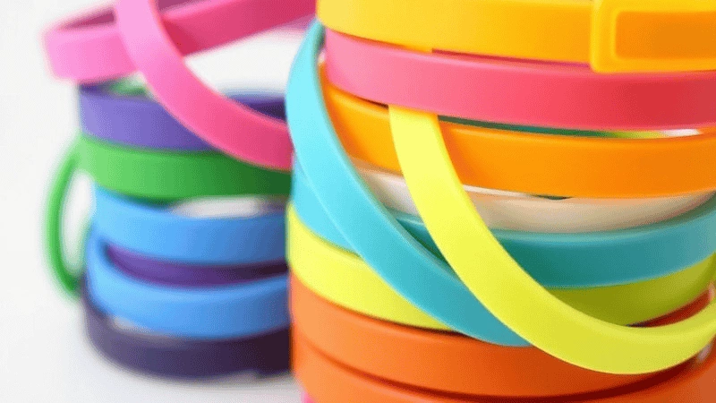 Colorful silicone wristbands