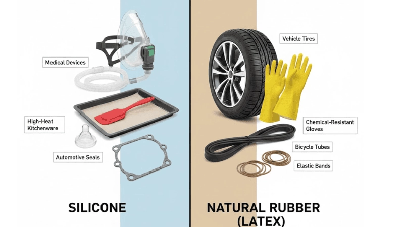 silicone et caoutchouc