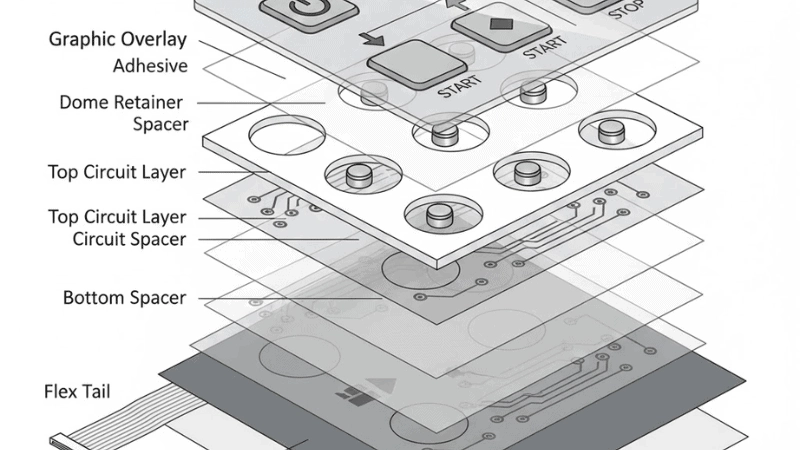 different layers of membrane switch
