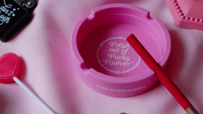 pink silicone ashtray