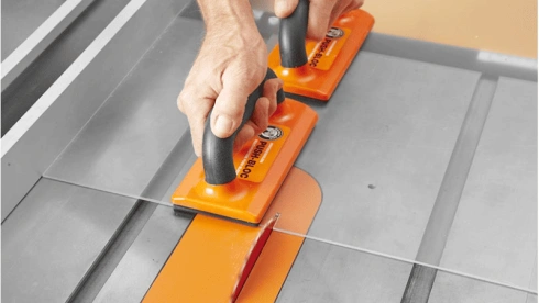 cutting the acrylic sheet
